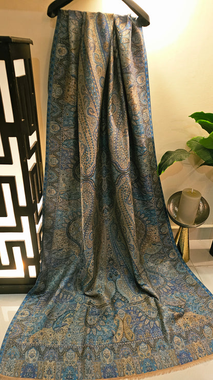 Moonlight reversible gandhara kaani: Pashmina