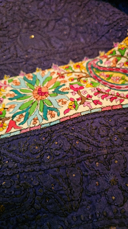 Chikankari with kalamkar border