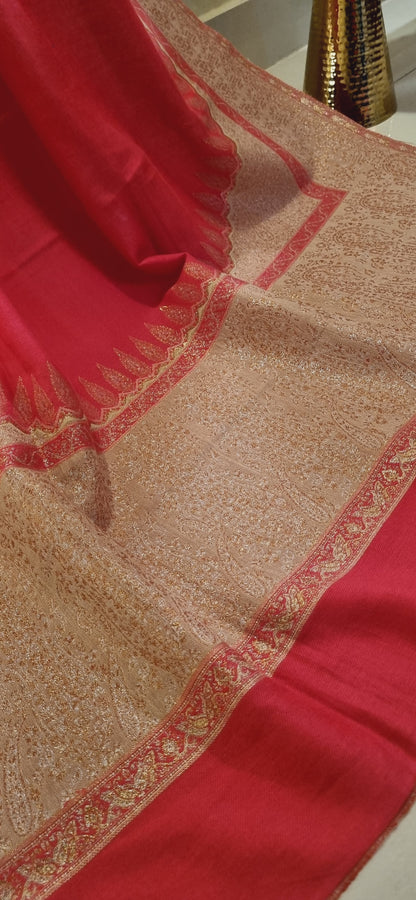 Pashmina with moonlight kaani border