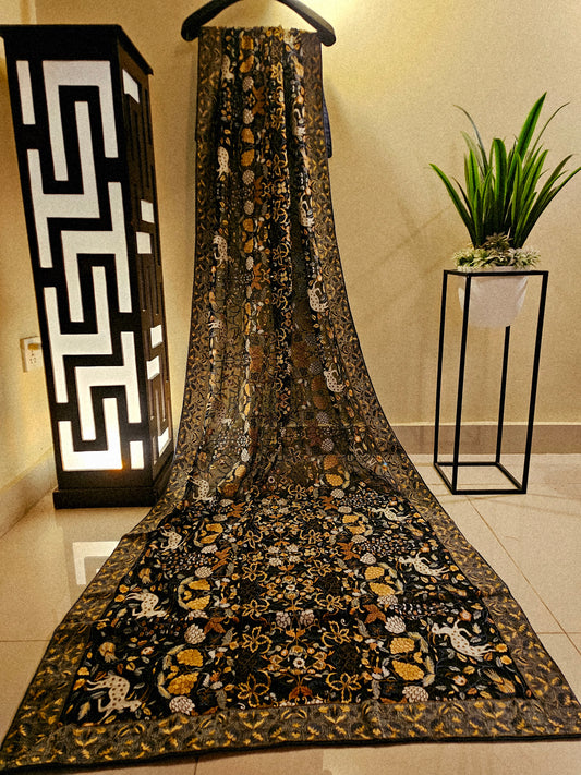 Georgete embroidered dupata