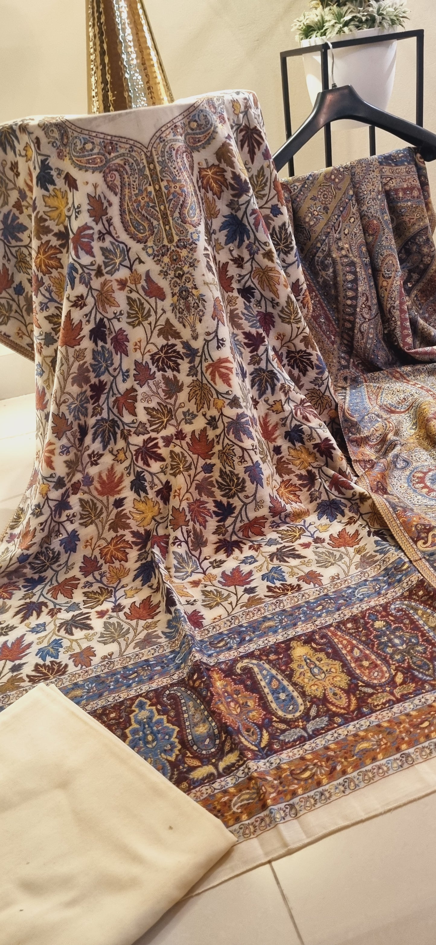 Three piece silk kaani suit