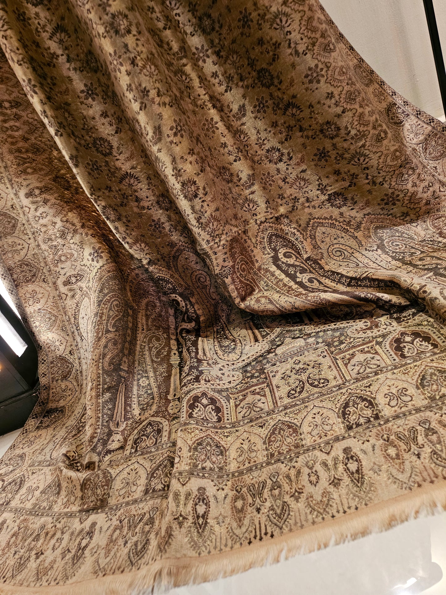 Reversible moonlight gandhara kaani shawl