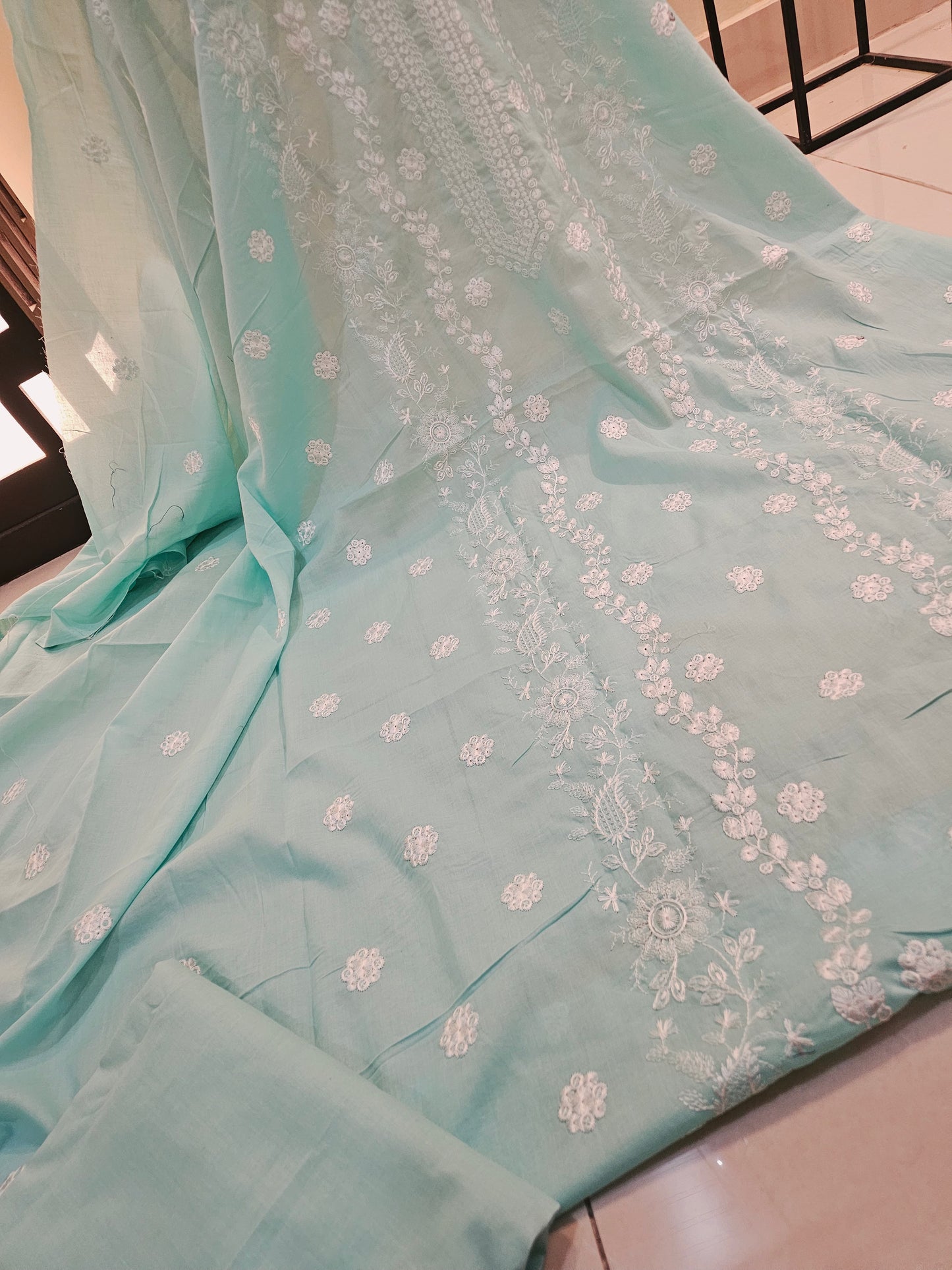 Lawn embroidered two piece