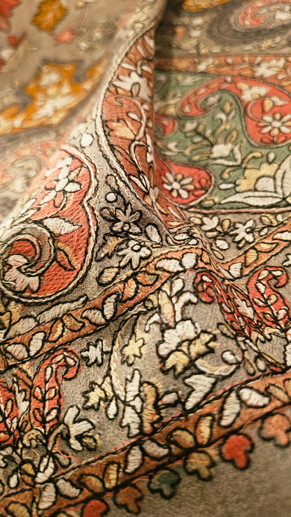 Papermachi embroidered shawl: toosh