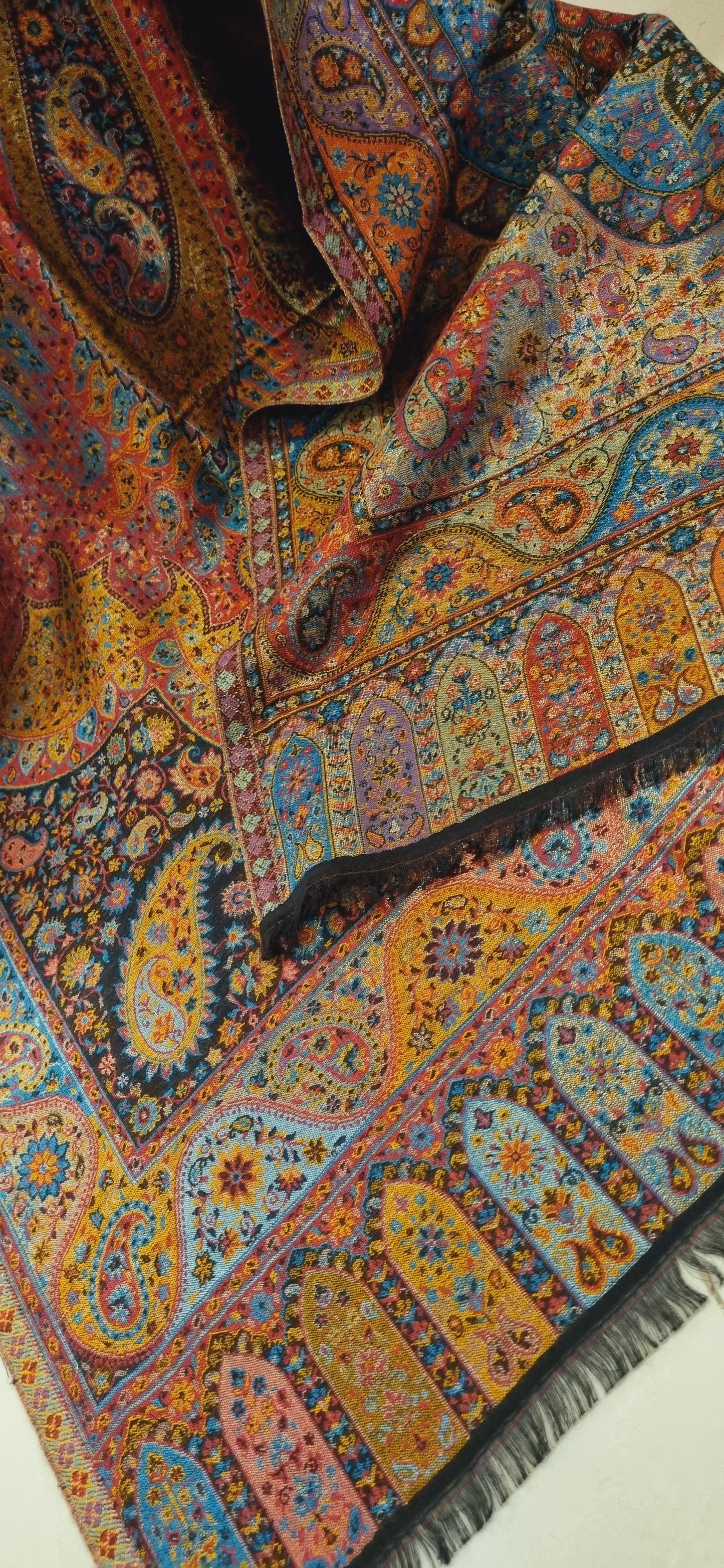 Reversible Moonlight gandhara kaani pashmina shawl