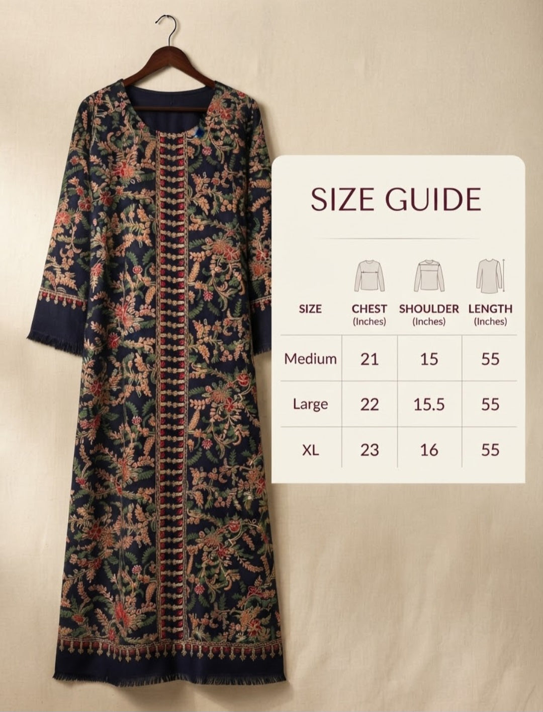 Embroidered kaftan: Pashmina