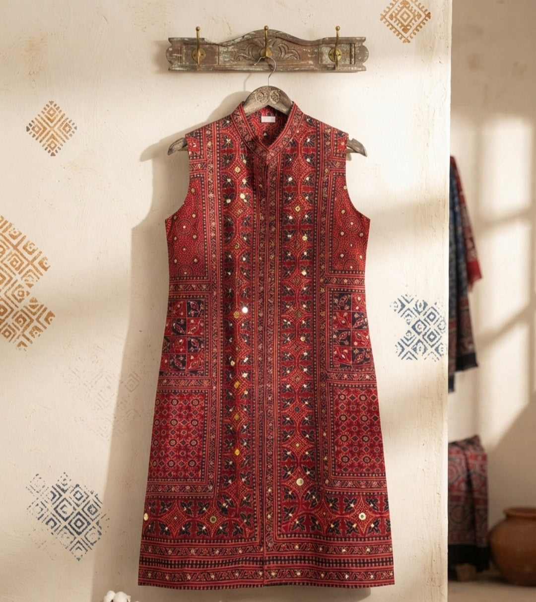 Ajrak jackets: cotton