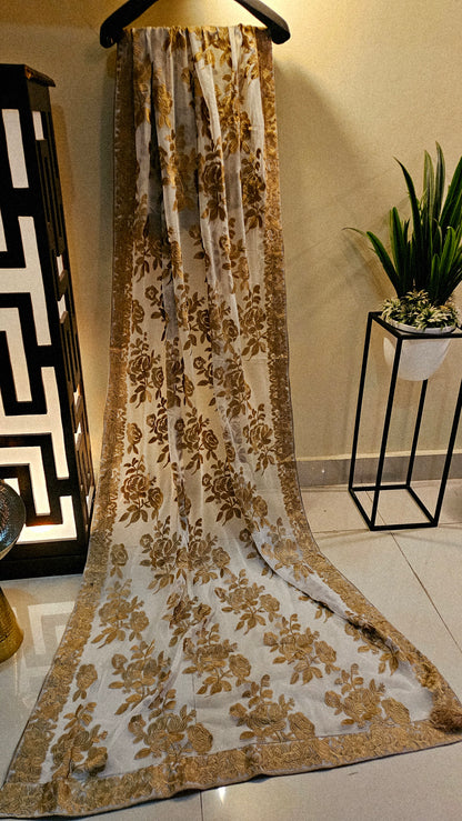 Georgete embroidered dupata