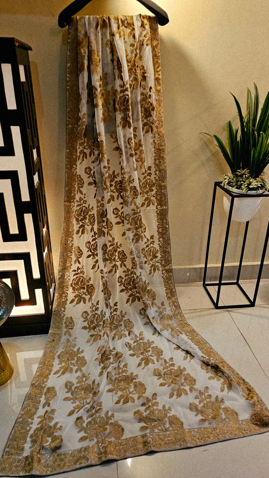 Georgete embroidered dupata