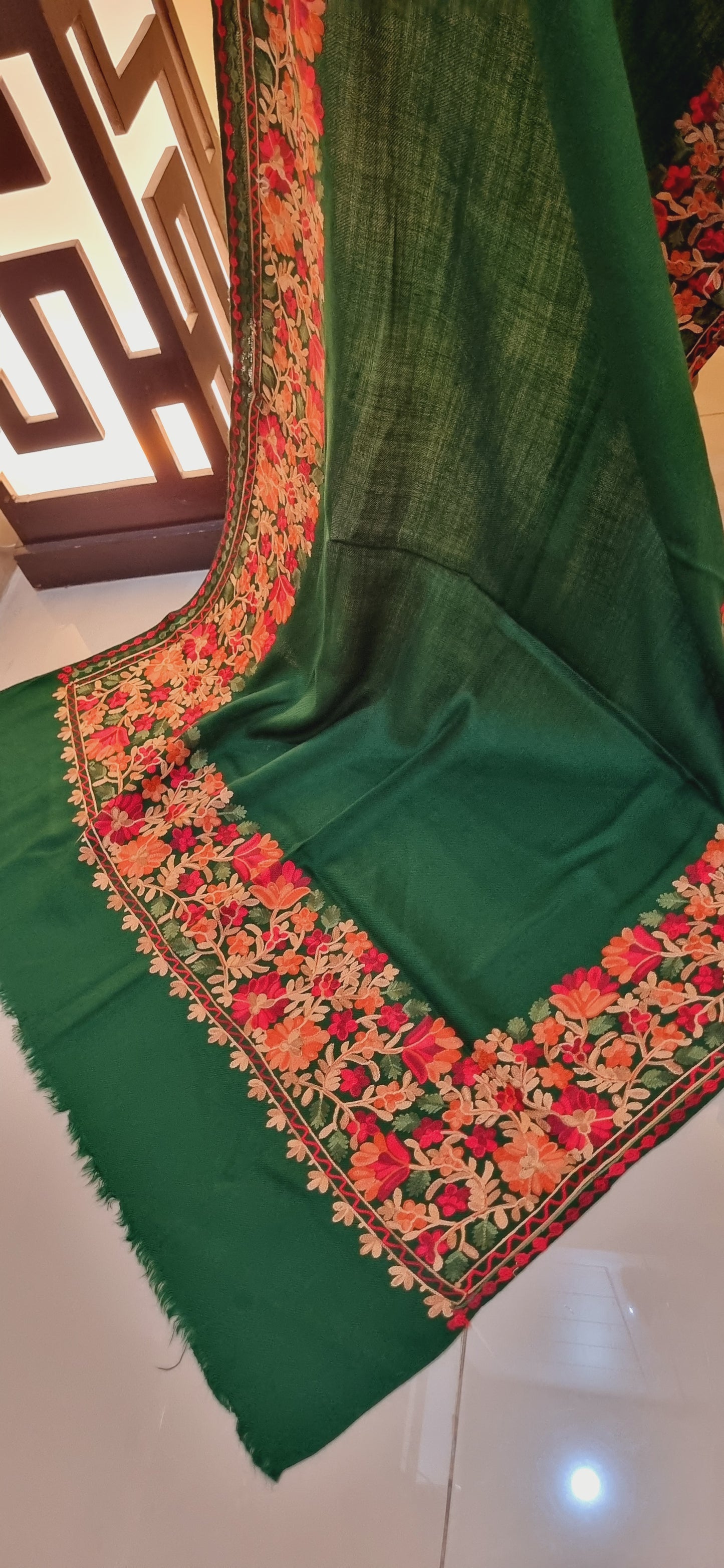 Embroidered minishawl