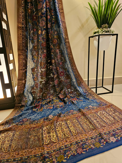 Silk kaani shawl with chantilly