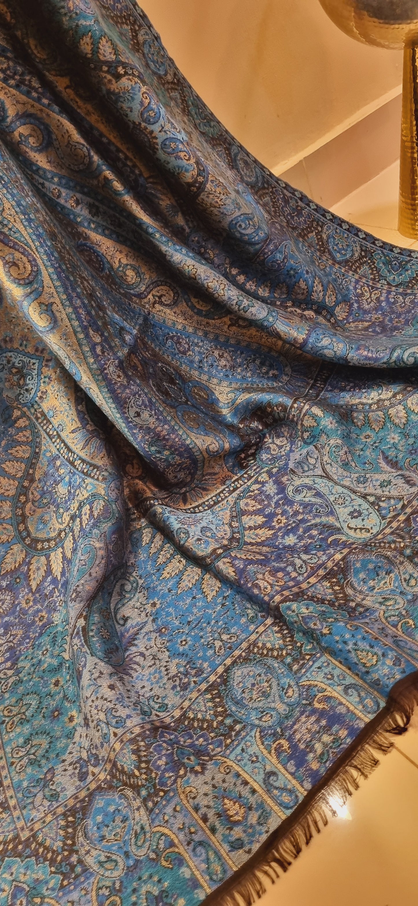 Reversible moonlight gandhara kaani shawl