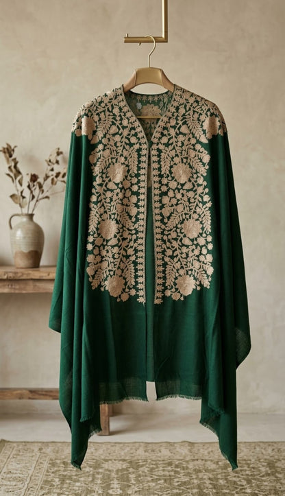 Embroidered cape shawl: Pashmina