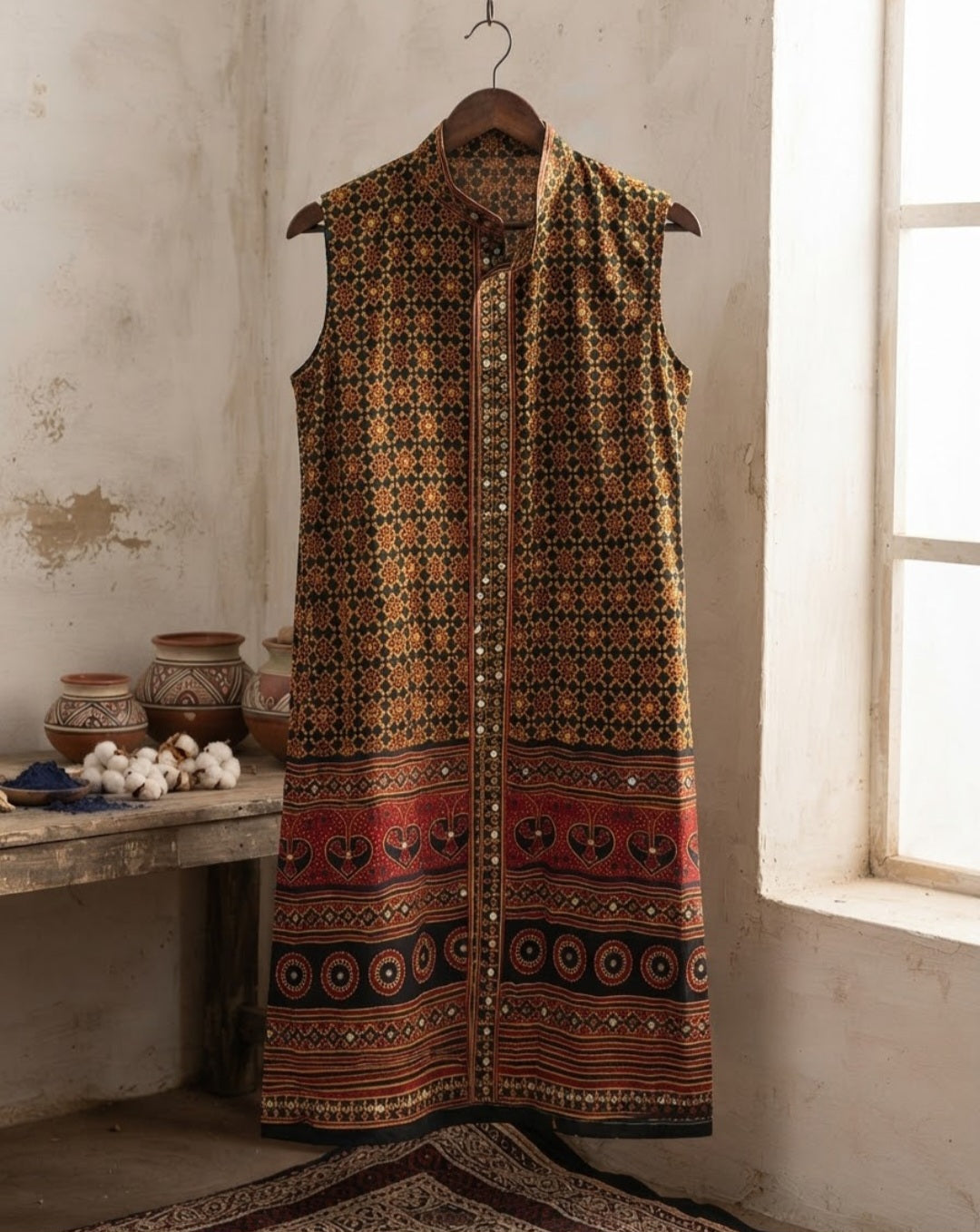 Ajrak jacket: cotton