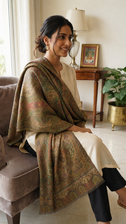 Persian reversible kaani: Pashmina