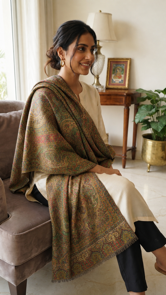 Persian reversible kaani: Pashmina