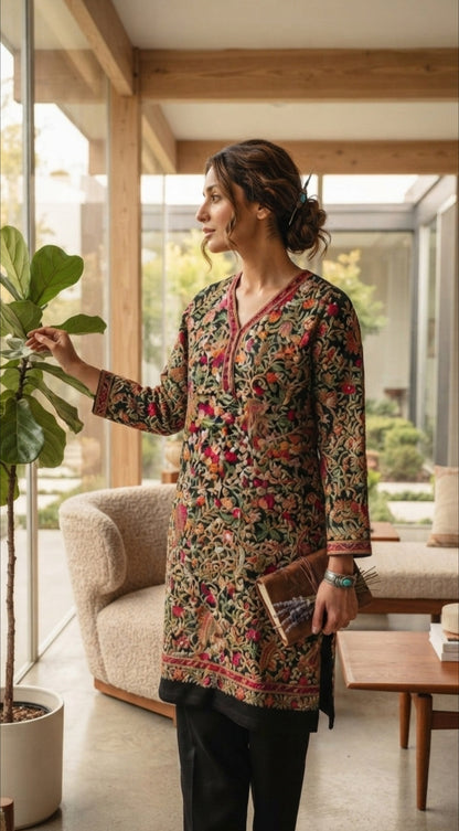 Embroidered suit: Pashmina