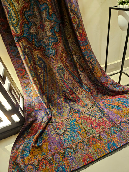 Reversible moonlight gandhara kaani shawl