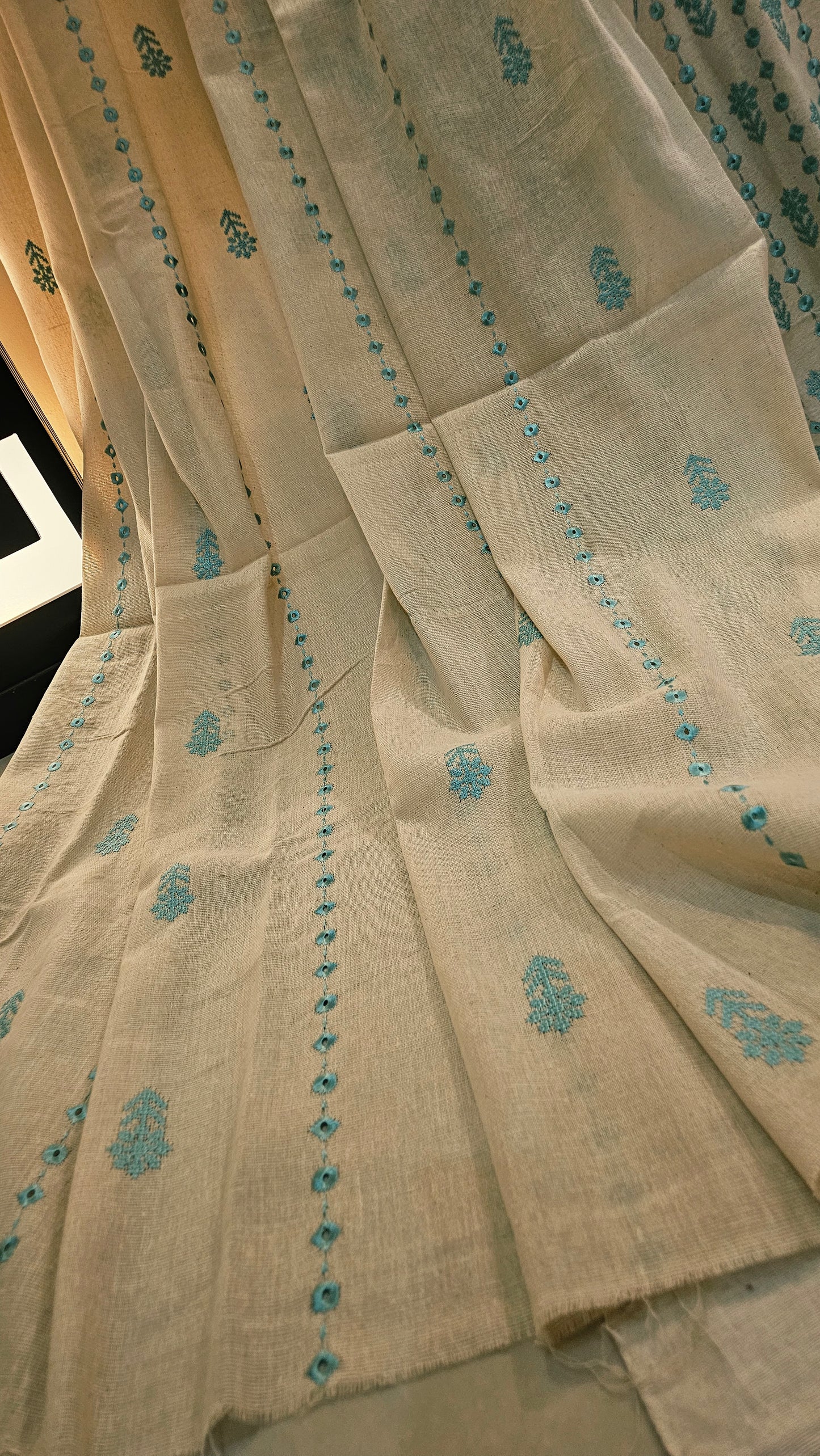 Embroidered three piece: Karandi khaddar