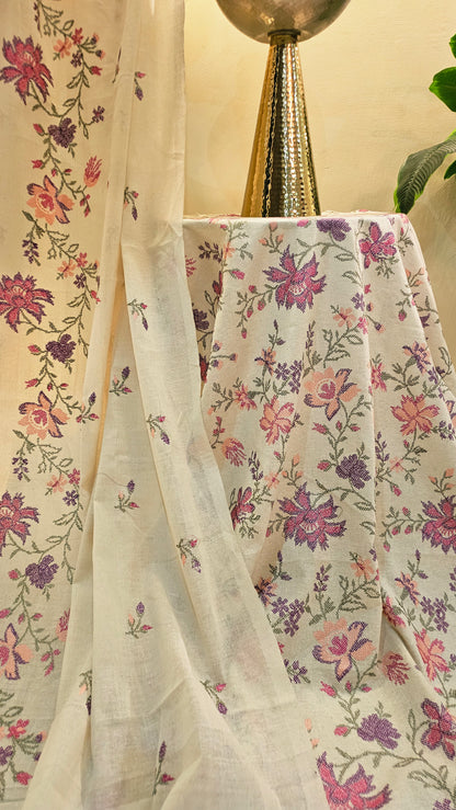 Embroidered three piece: Karandi khaddar