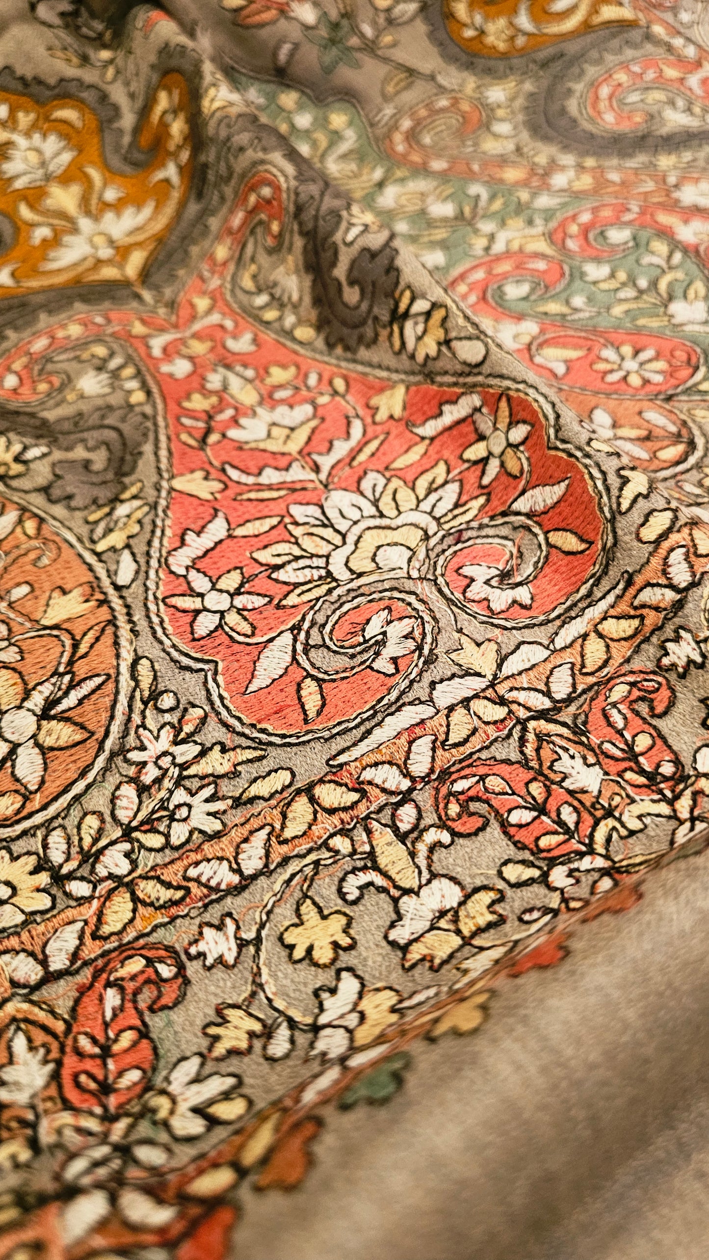 Papermachi embroidered shawl: toosh