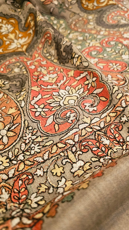 Papermachi embroidered shawl: toosh