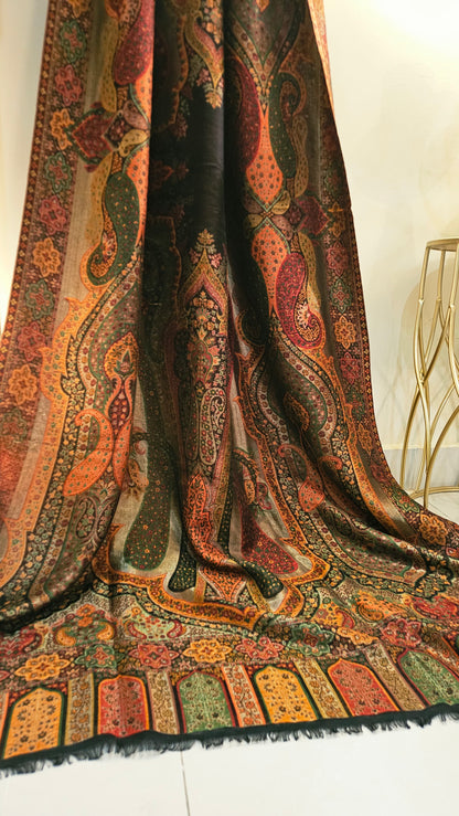 Reversible moonlight gandhara kaani shawl: Pashmina