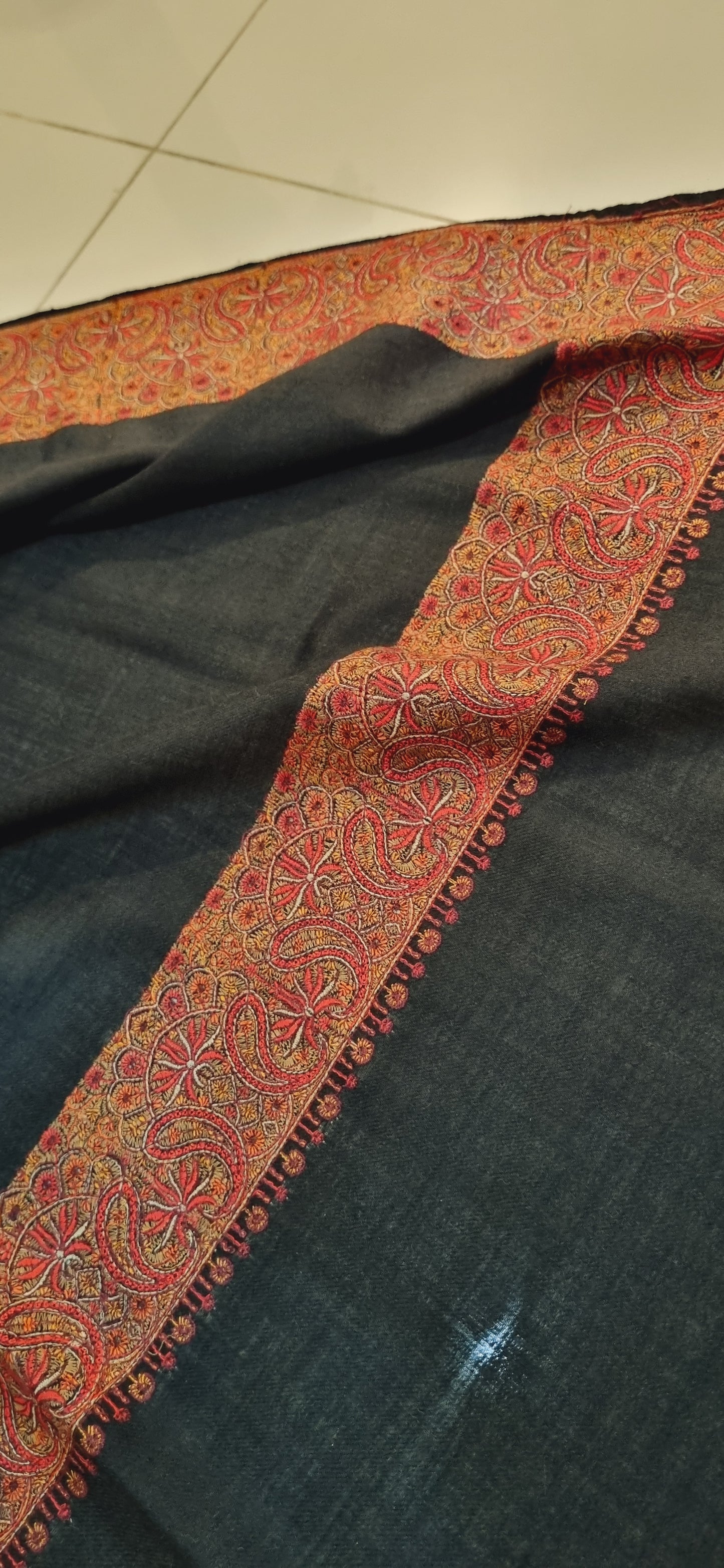 Papermachi embroidered pashmina