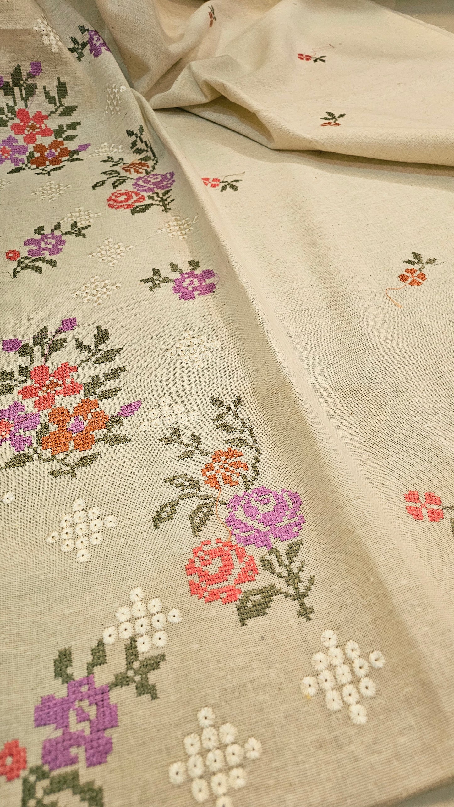 Embroidered three piece: Karandi khaddar