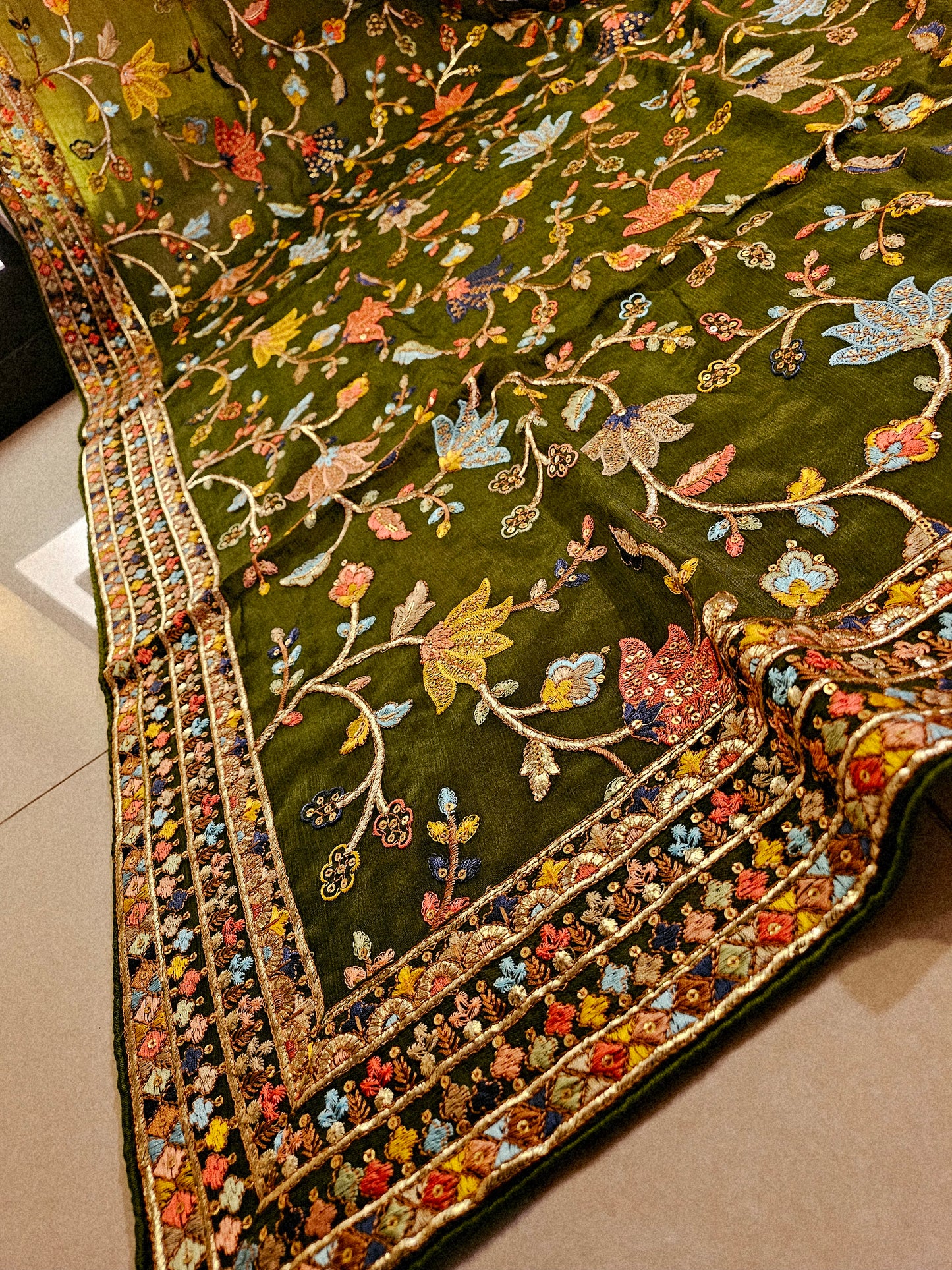 Georgete embroidered dupata