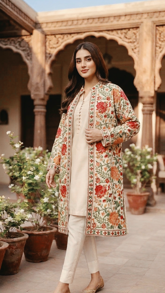 Embroidered coat: Pashmina