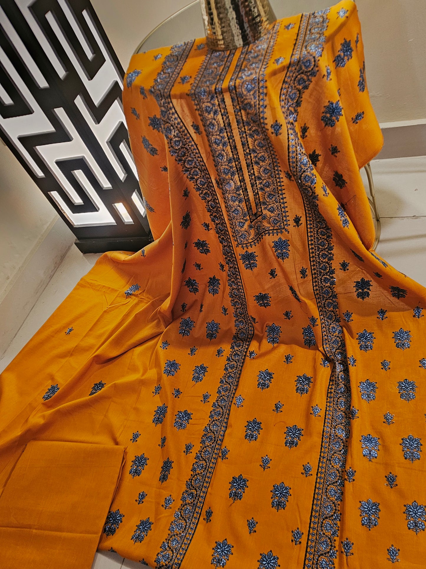 Lawn embroidered two piece