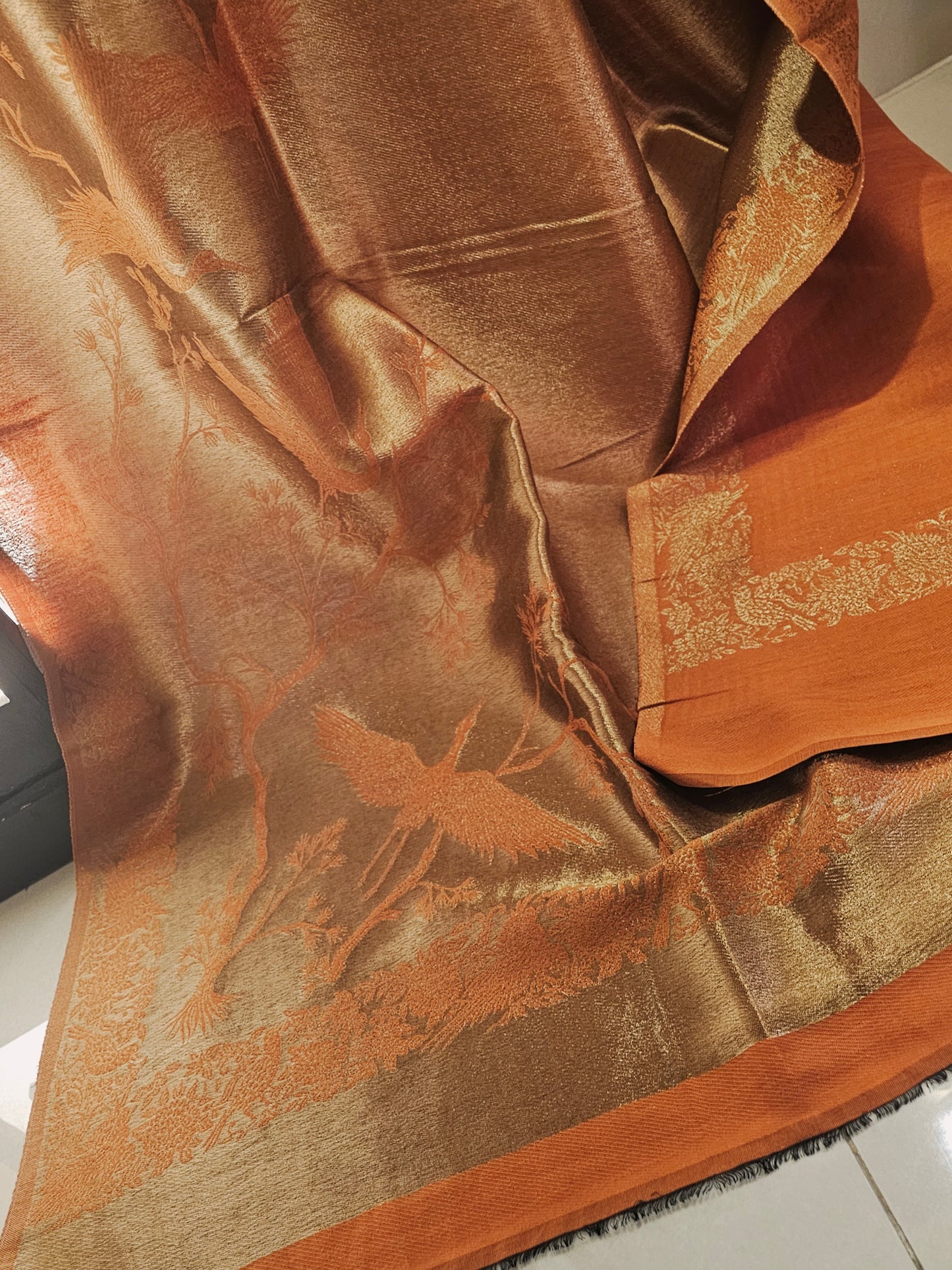 Reversible moonlight paper kaani shawl