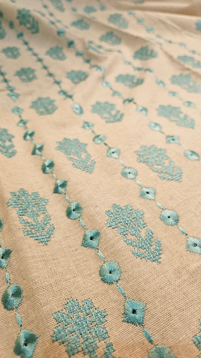 Embroidered three piece: Karandi khaddar