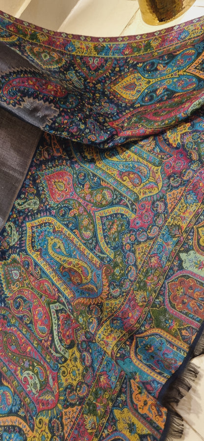 Reversible moonlight gandhara kaani shawl