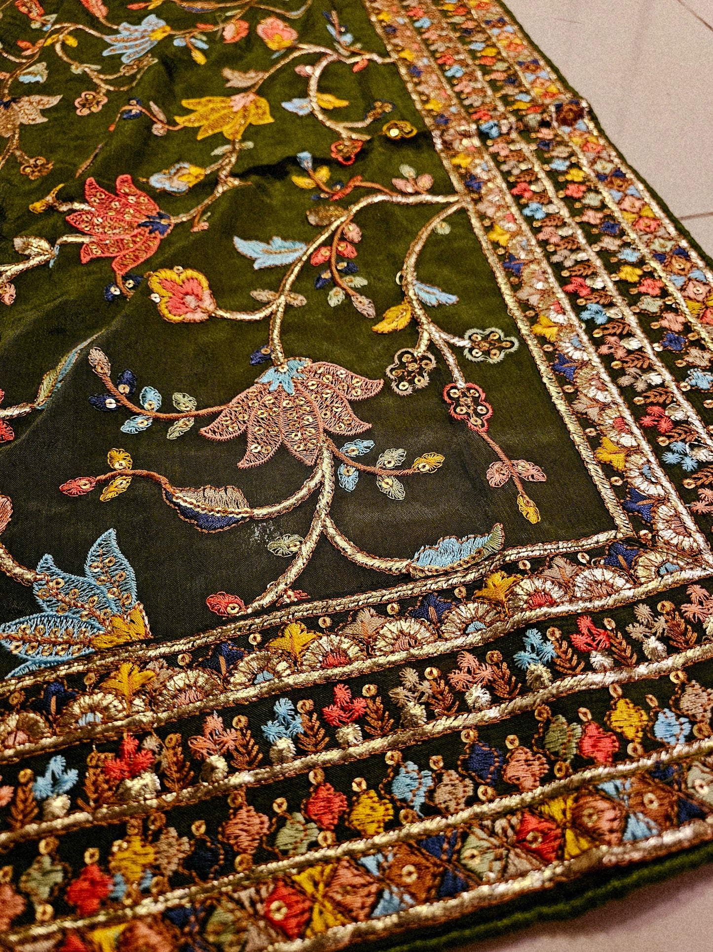 Georgete embroidered dupata