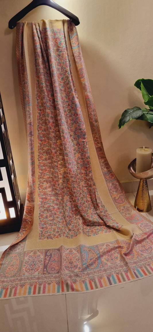 Pashmina kaani with moonlight border