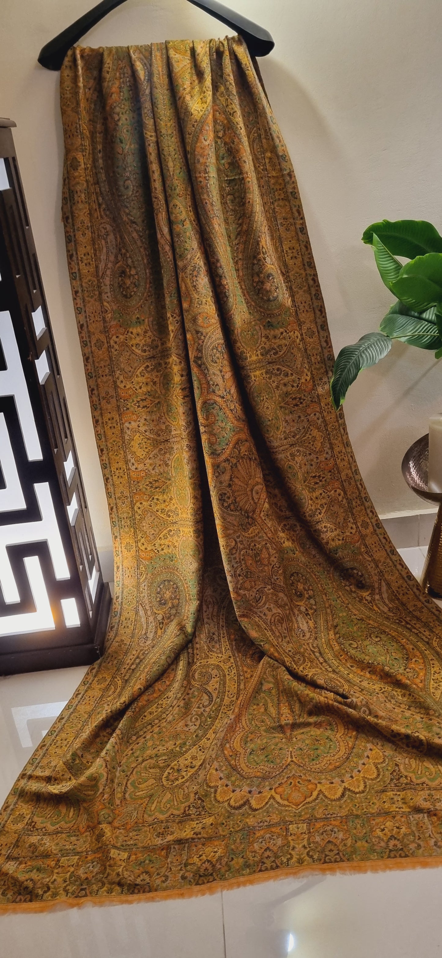 Reversible persian toosh kaani shawl