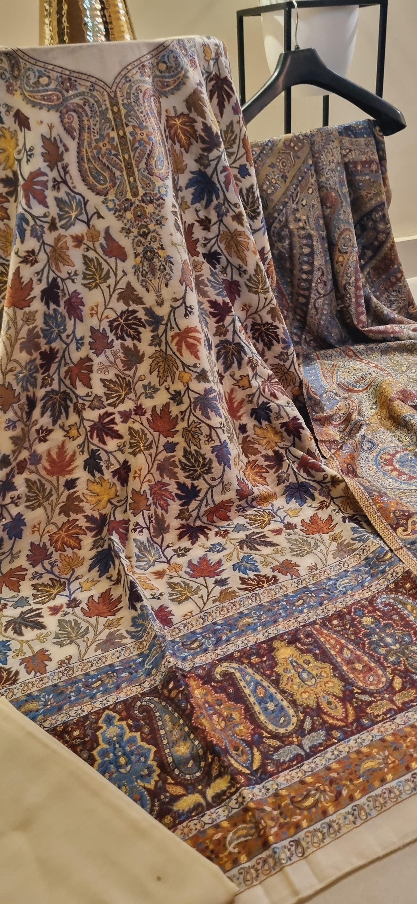 Three piece silk kaani suit