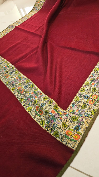 Kalamkar border Minishawl: pashmina
