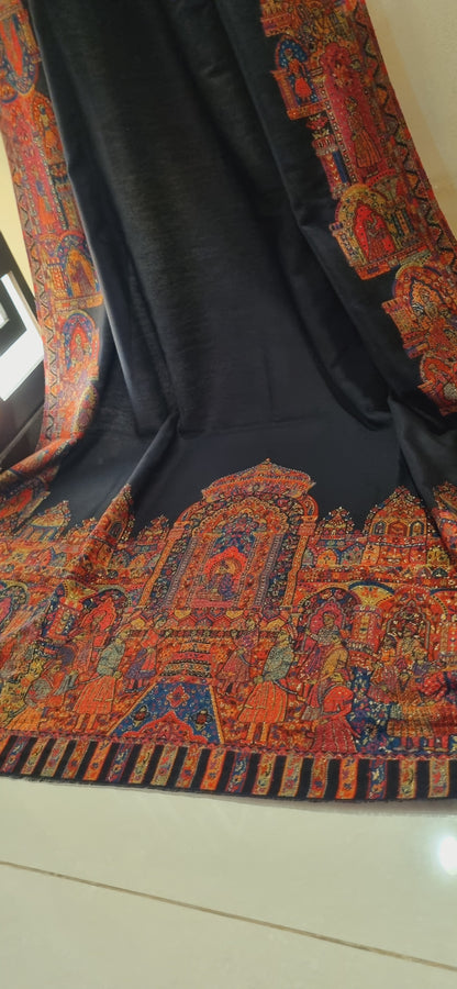 Moonlight darbari kaani border Pashmina