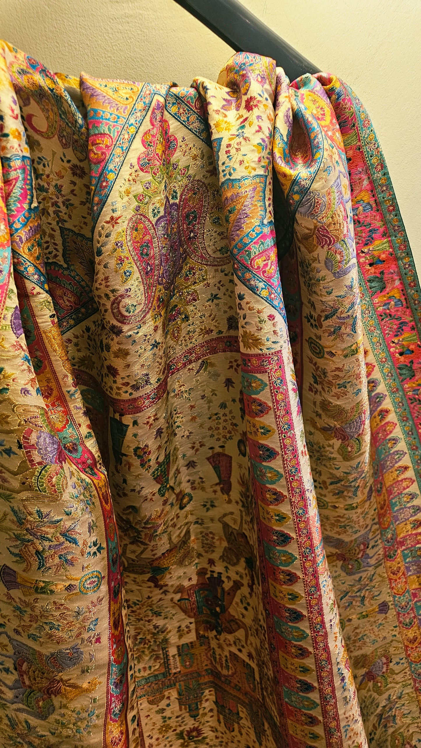 Meenakari darbari shawl: silk