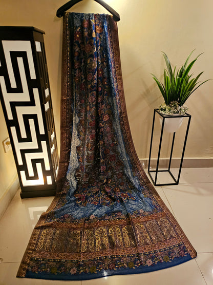 Silk kaani shawl with chantilly