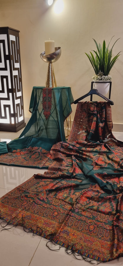 Silk kaani suit