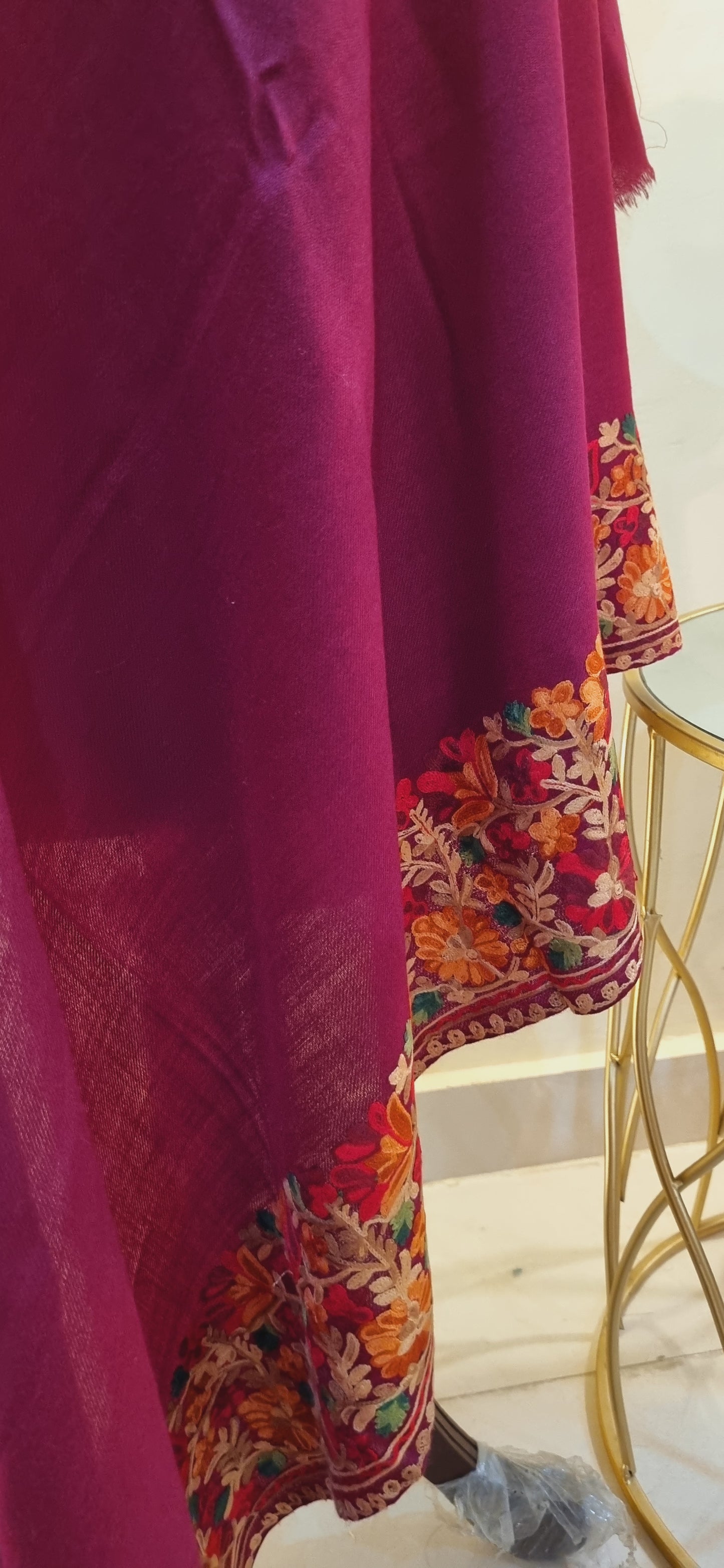 Embroidered minishawl