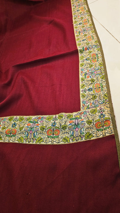 Kalamkar border Minishawl: pashmina