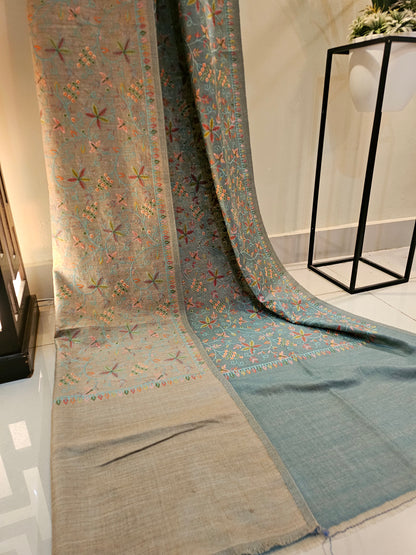 Papermachi embroidered reversible toosh shawl