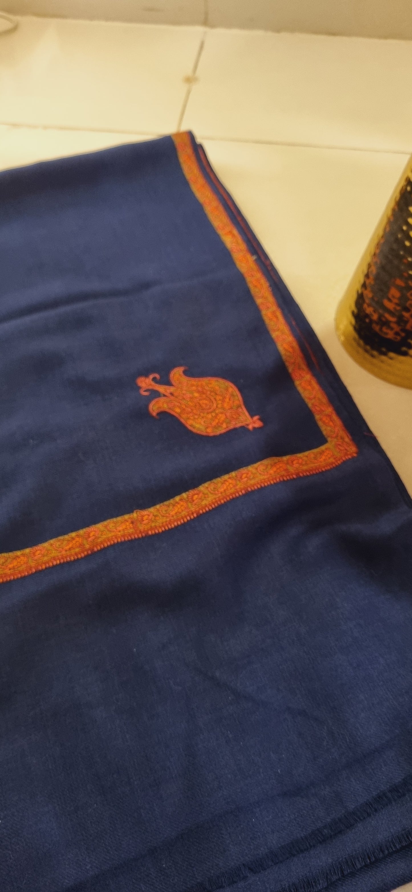 Papermachi embroidered pashmina shawls