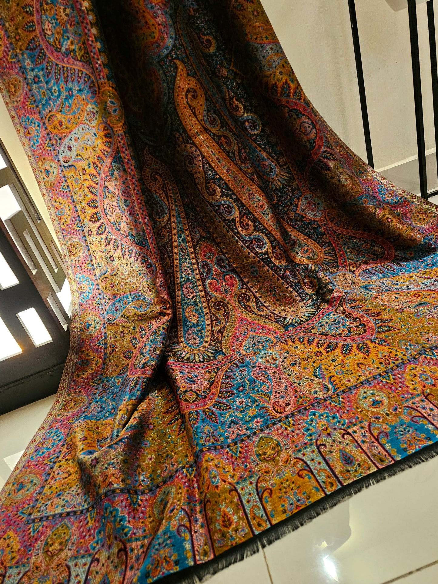 Reversible moonlight gandhara kaani shawl