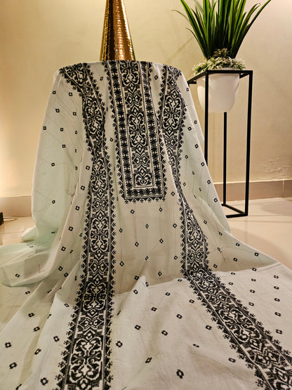 Lawn embroidered two piece